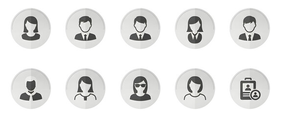 Set of glossy black and white web buttons and vector Easter eggs featuring business icons and arrow symbols isolated on a white background for internet website design