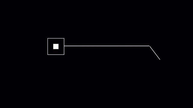 Futuristic Geometric Lower Third HUD Mark Line Animation 4K Alpha Channel White Square Focus Box with Long Angled Pointer Line Minimal Digital Interface Overlay Object Highlight Transparent Background