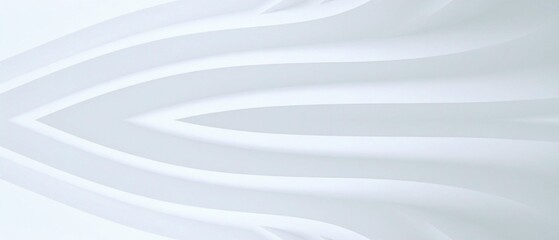 Obraz premium Abstract minimalist composition featuring smooth, flowing, white wavy layers creating a subtle three dimensional texture background effect.