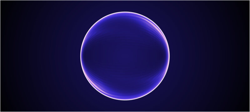 neon futuristic 3d sphere of blue purple glowing digital waves particles future technology concept engineering science abstract energy orb data innovations , abstract blue background with circles