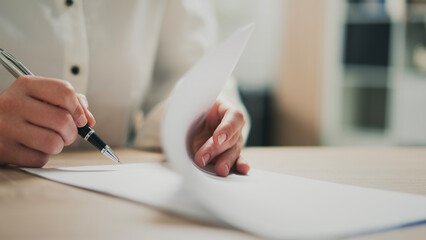 Signing documents in the office