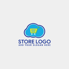 ecommerce online store logo design vector