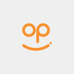 letters op or po text logo design vector