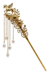 Golden Pegasus Hair Pin: Mythical Elegance in Detail