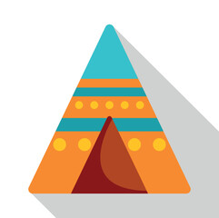 Indigenous teepee offering traditional housing with colorful patterns © anatolir