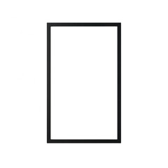 A simple black outlined rectangle on a white background is displayed. isolated on transparent background