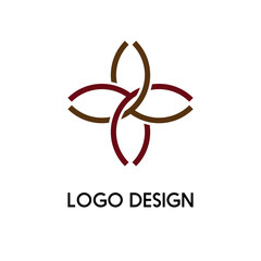 Abstract Interlocking Knot Logo Design with Maroon and Gold Circles; Professional Brand Identity Icon for Law Firm, Consulting, Finance, Security, and Celtic Heritage Business Corp