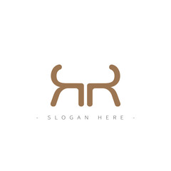Abstract Furniture Logo Symbol Featuring Mirrored Chair Icons Forming Letter R Shapes in Professional Tan Brown Color for Modern Interior Design Branding and Home Decor Companies .
