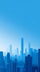 Fototapeta premium Stunning blue city skyline illustration a 3d rendered model of urban landscape and cityscape
