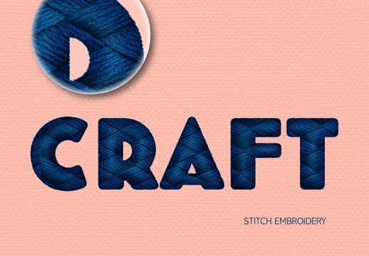 Machine Embroidery Text Effect
