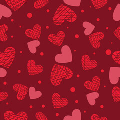 valentine day, valentine seamless pattern with hearts design for fabric, cotton, wallpaper, satin, carpet.
