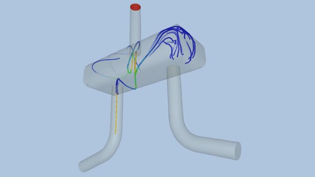 Manifold airflow simulation - CFD simulation Computational fluid dynamics