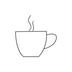 Hot Beverage Cup Line Icon for Cafes.