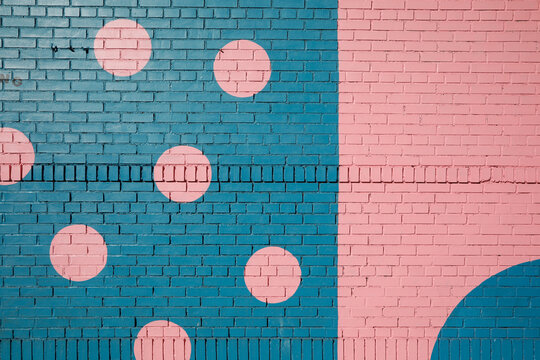 New York City, New York. Colorful brick wall. 