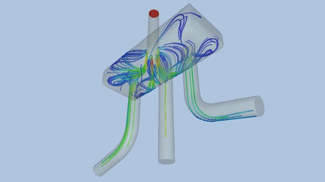 Manifold airflow simulation - CFD simulation Computational fluid dynamics