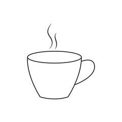 Hot Beverage Cup Line Icon for Cafes.