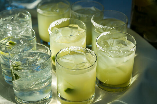 Santa Fe, New Mexico, USA. Tray of refreshing Margaritas. 