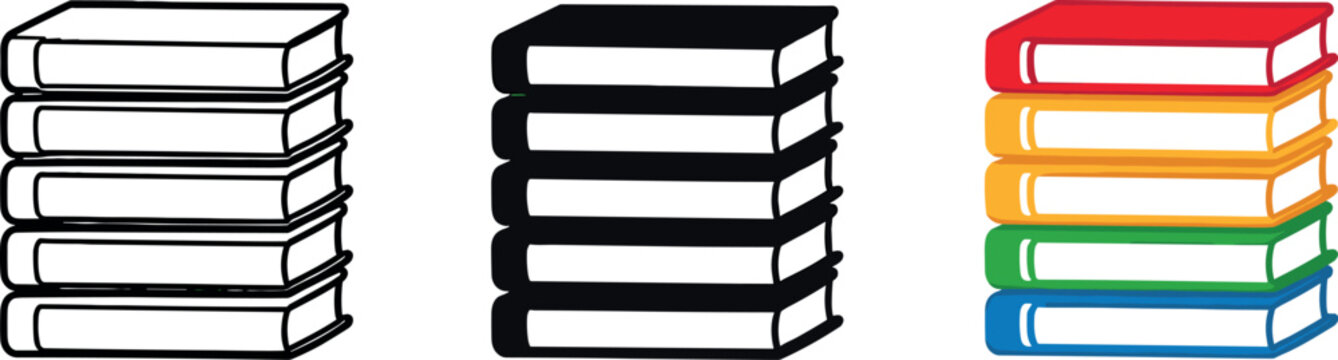 Books Representing Progress. Learning progress outcome represented by a stacked set of books with even spines and aligned edges