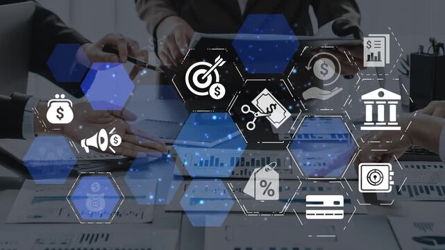 Cost reduction and cost saving through digital transformation, business cost optimization, operational cost reduction, financial savings, and resource efficiency strategy for business success. Funnel