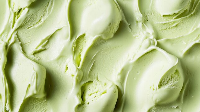 Pistachio ice cream texture creating a refreshing dessert background