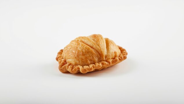 Brazilian pastry. Small empada on white backdrop
