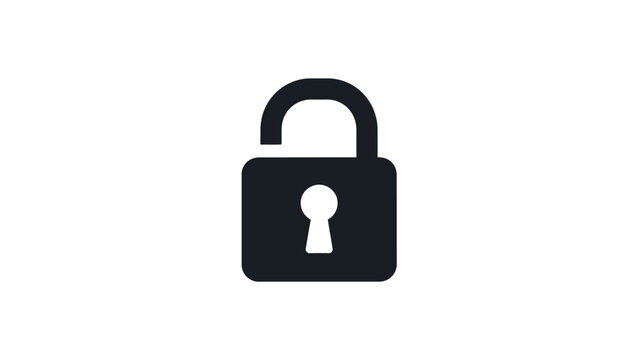 Black Padlock with Keyhole Icon.