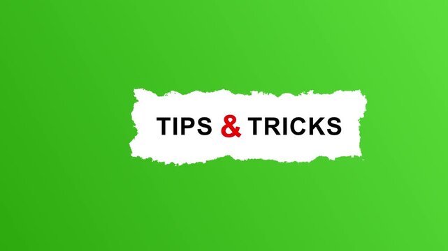 A torn red paper revealing tips and tricks to share a helpful learning message and spark a new idea. Motion graphics of text concept