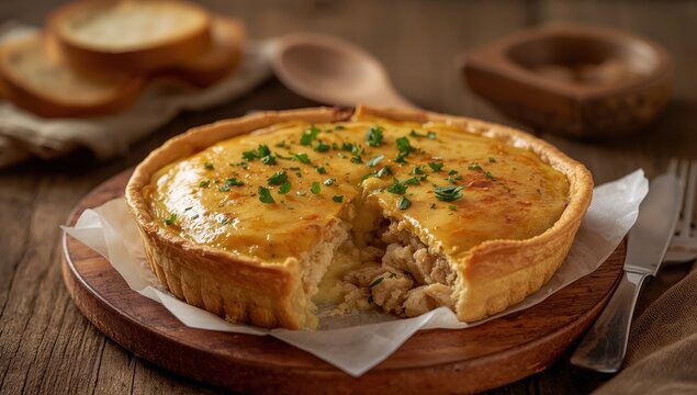 Classic chicken pie with Brazilian catupiry. Empad&atilde;o de frango