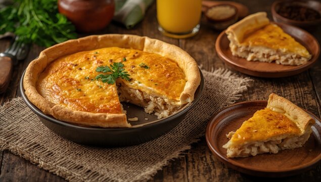 Classic chicken pie with Brazilian catupiry