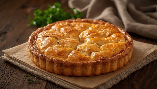 Classic chicken pie featuring Brazilian catupiry cheese. Empad&atilde;o de frango