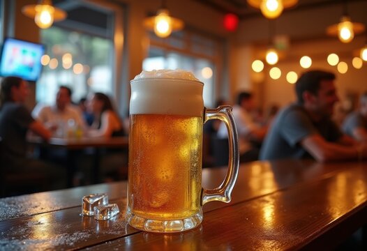 Chilled Beer Overflow Sparkling Headfest Mug Cheers Sports Hall