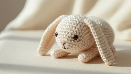 Obraz premium Crafted knit bunny plush