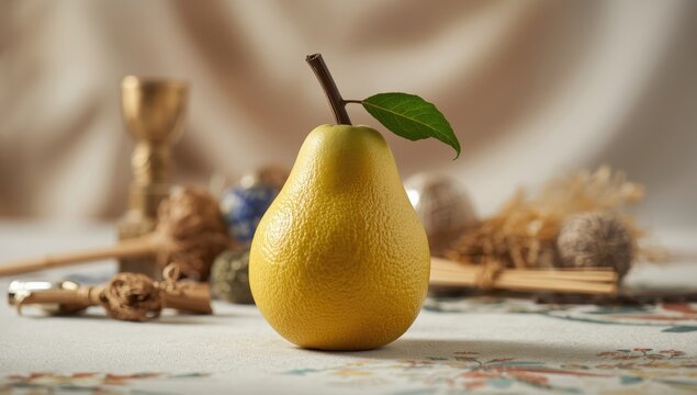 Etrog (Lemon or Citron) - Traditional symbol of the four species for Sukkot festival
