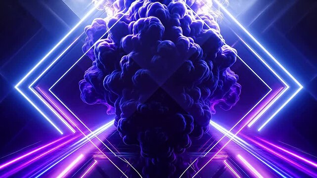neon geometric smoke pattern