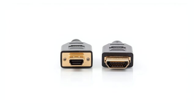 HDMI DisplayPort Male on white background