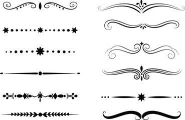Obraz premium Hand drawn design elements collection ornate illustrations and borders