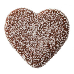 Fototapeta premium A heart-shaped arrangement of colorful sprinkles on a white background. isolated on transparent background
