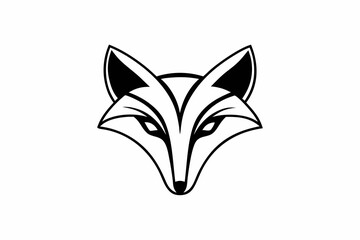Obraz premium Minimalist Stylized Fox Head Logo Design Vector Illustration.
