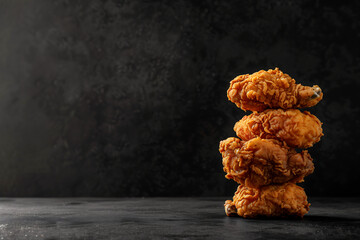 Crispy fried chicken pieces