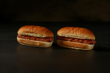 Hot dogs with mustard on soft buns