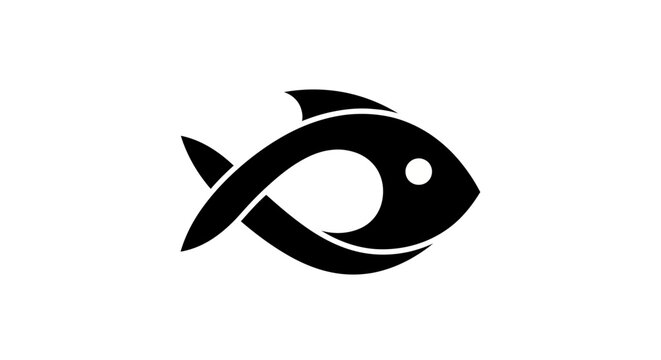 Abstract black fish silhouette design