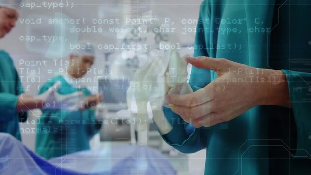 Animation of data processing over diverse surgeons during surgery