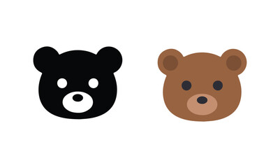 Minimalist Black Brown Bear Icon