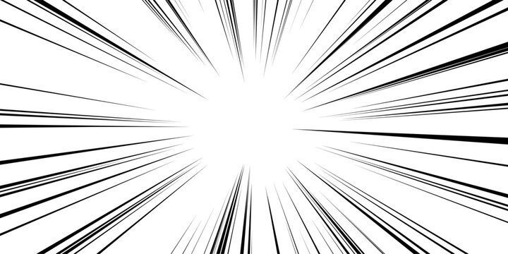 Line comic cartoon with speed effect manga for radial graphic action. Motion acting bomb with border design superhero for perspective concentration emphasis. Background blast line.