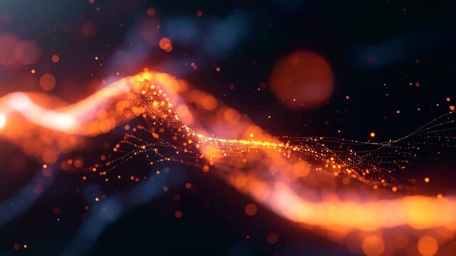 Abstract energy flow: a captivating digital art piece that evokes the sensation of movement and energy, ideal for conveying concepts such as data transmission and futuristic innovation.