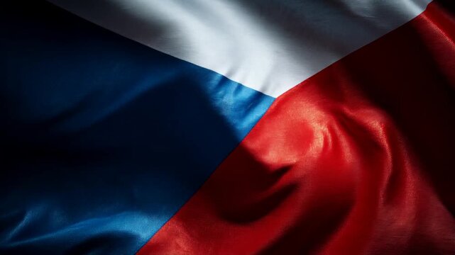 czech flag waving in the wind. flag of czech republic