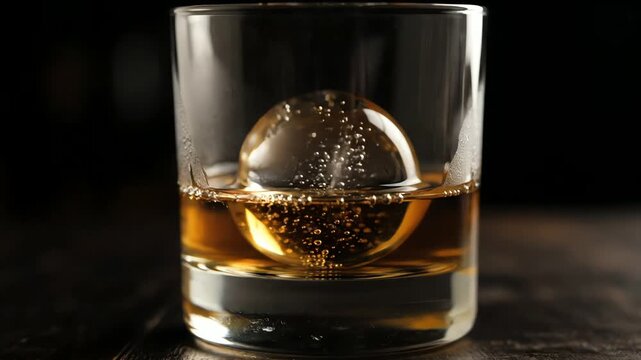 Whiskey Glass with Ice.