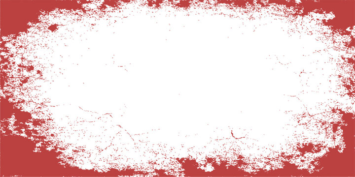 Red grunge frame and background design featuring a bloody paint splash texture with ink splatters and watercolor art patterns on a dirty paper backdrop illustration