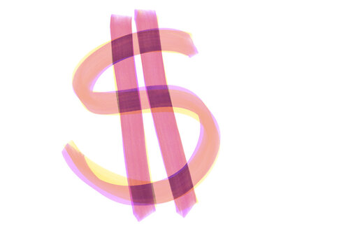 Money dollar symbol pink