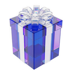 Obraz premium Elegant transparent gift box with bow